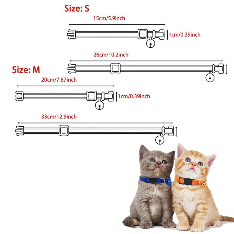 Colorful Breakaway Pet Collars, 12Pcs/Set Safety Buckle Puppy Collars Kitten Collar, Mixed Colors Nylon Pet Collars, Pet Stuff